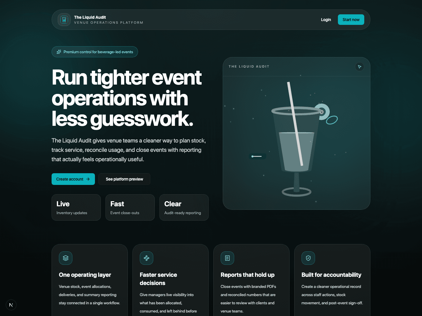 The Liquid Audit homepage